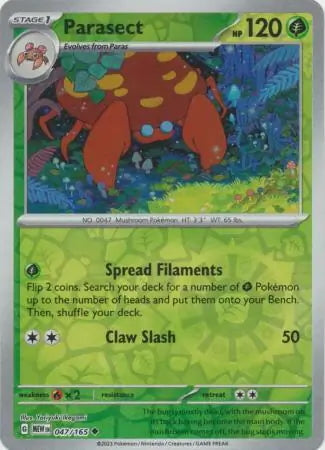 151 Set Parasect #47/165 reverse holo